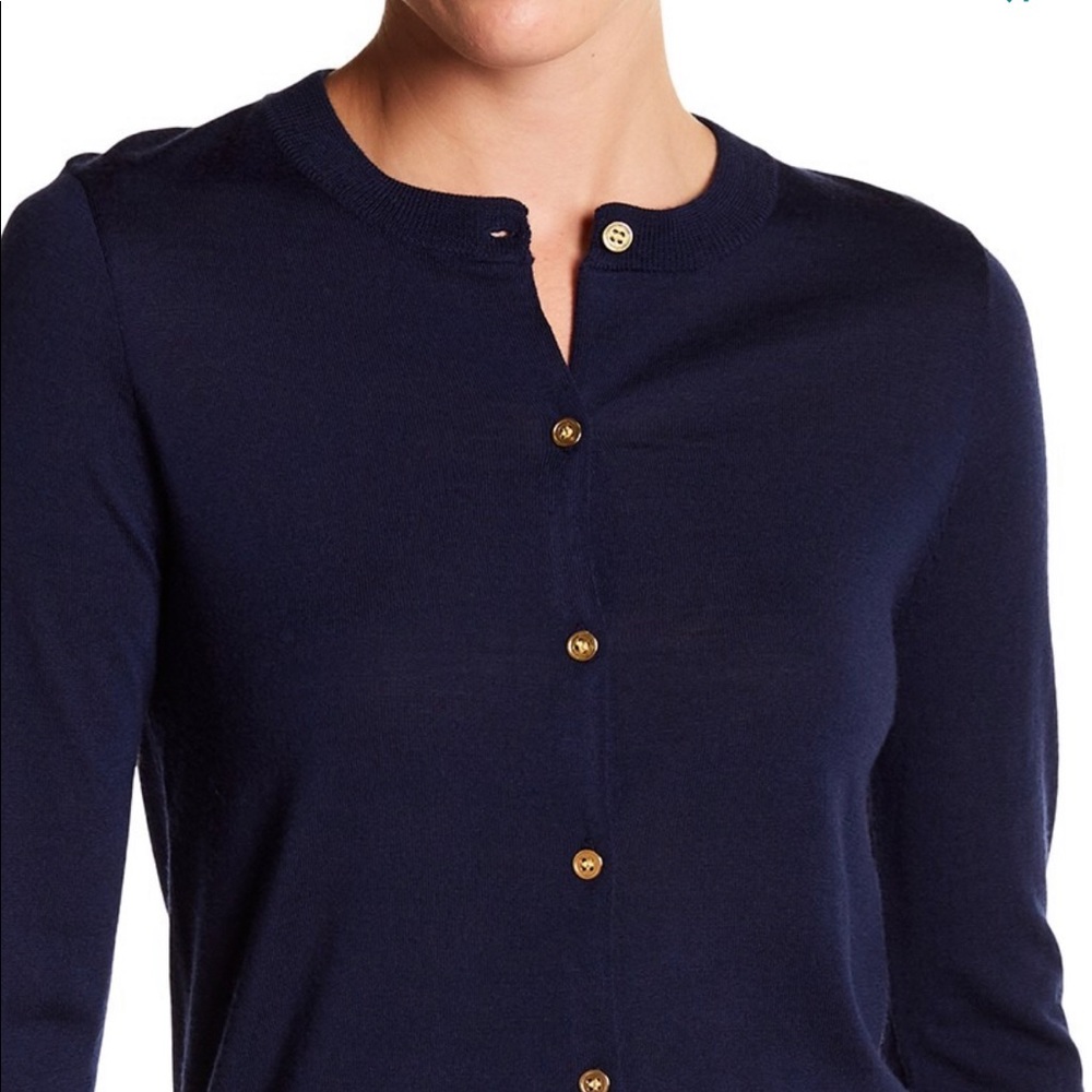 J Crew Lightweight Wool Jackie Cardigan Navy L NWT